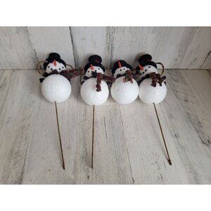 Snowman pick scarf bird nest‎ xmas set decor snow